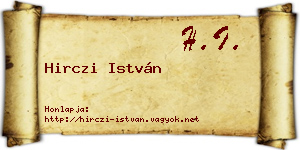 Hirczi István névjegykártya